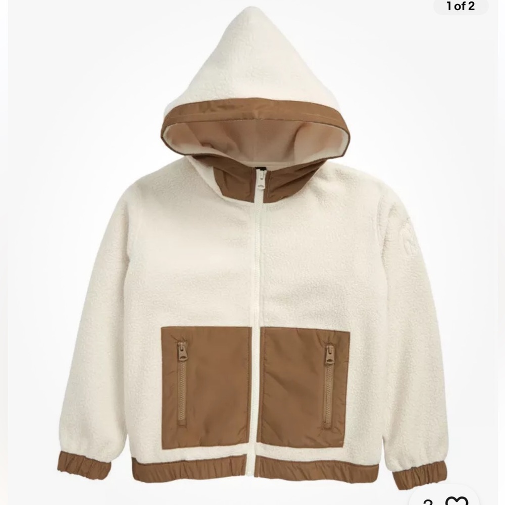 MACKAGE BIG BOY BRADY JACKET HOODIE SHERPA CREAM AND BROWN